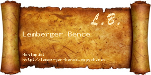 Lemberger Bence névjegykártya