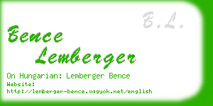 bence lemberger business card